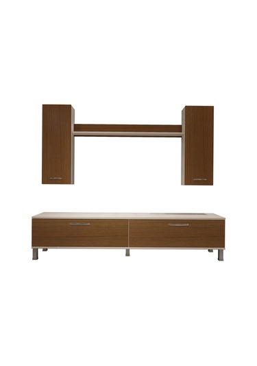 Decoraktiv Eko 7 Slm Std Krom Ayaklı Tv Ünitesi Tv Sehpası Beyaz - Ceviz