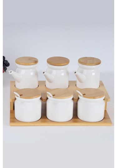 Arow Liza Bambu Porselen Yağlık Ve Bahartlık Tr-3099 - Beyaz