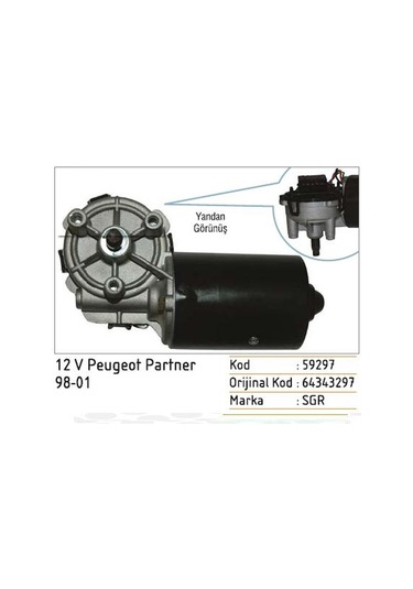 Silecek Motoru 12v Peugeot Partner 98 01