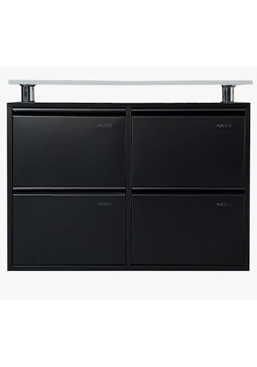 Kaser Metal 2+2 Li Siyah Metal Ayakkabılık Siyah