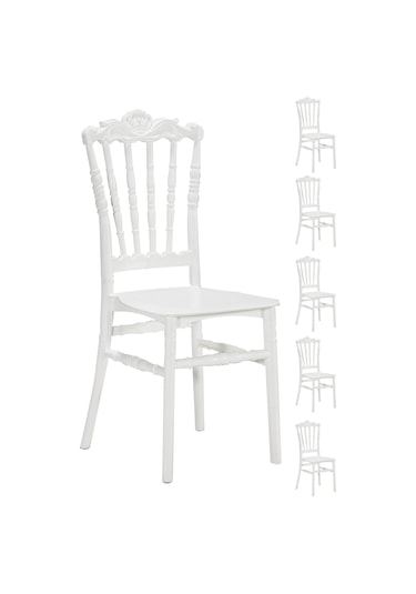 6 Adet Artemis Beyaz Sandalye / Balkon-Bahçe-Mutfak