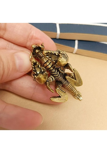 Suntek Çay Odası Masası Ofisi Için Pirinç Istakoz Heykelcik 5,6x2x3,6 Cm