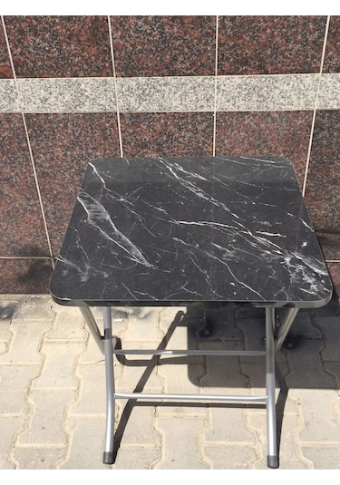 Sadeceonda Siyah Katlanır Balkon Masası - 60x60 Cm