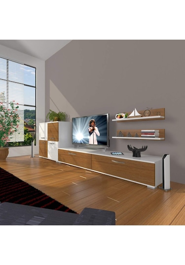 Decoraktiv Eko On Slm Std Tv Ünitesi Tv Sehpası Beyaz - Ceviz