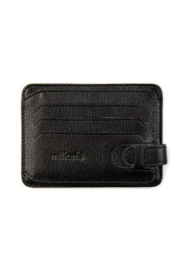 Bambi Siyah Leather Erkek Kartlık A08592376203 Siyah