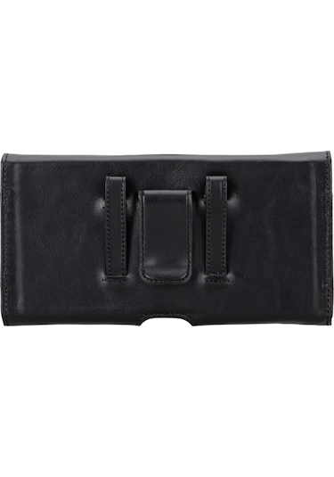 Arc Clıp Onyx Black Leather 6.9" Phone Case Siyah