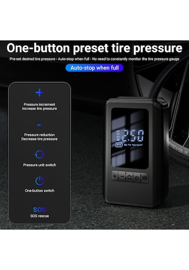 Qf Araba Lastikleri İçin Elektrikli Hava Pompası Akülü Şişirme