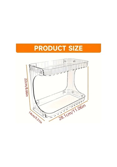 Dashanshop 2 Katmanlı Şeffaf Plastik Kozmetik Organizatör Makyaj Saklama Şeffaf