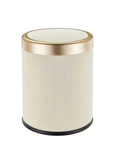 Fastbuy Dream011 Krem Beyaz Silindirik Çöp Kutusu, Açılır Kapaklı Kova, Ev Ve Ofis İçin, 1 Adet Beyaz - Krem