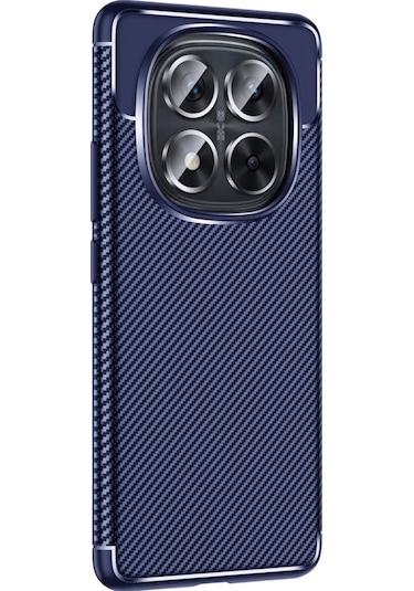 Xiaomi Redmi Note 14 Pro 5g / Poco X7 5g Kılıf Karbon Silikon Case Kapak Lacivert
