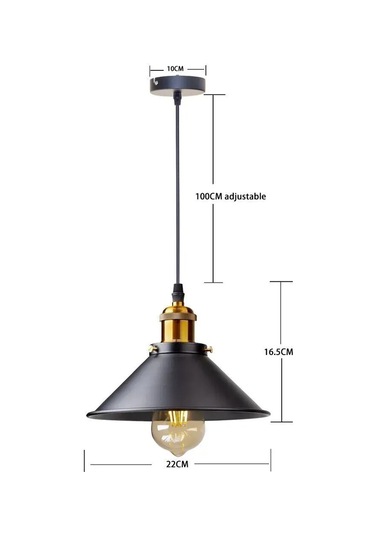 Tenfowee Endüstriyel Retro Siyah Metal Askılı Avize, Yemek Odası Ve Bar İçin Modern Aydınlatma Siyah
