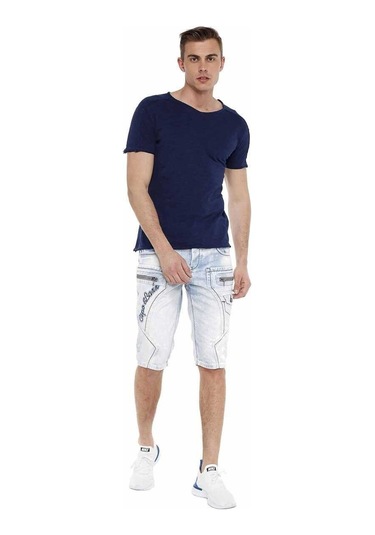 Ck 131 Yan Cepli Parça Dikişli Kot Kapri 001