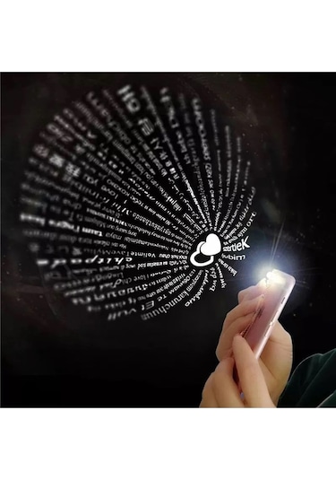 Herşey Nota 925 Ayar Gümüş 100 Dilde Seni Seviyorum Yazılı Projektör Kolye Gümüş