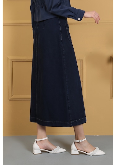 Vellıchor Tesettür Etek Lacivert