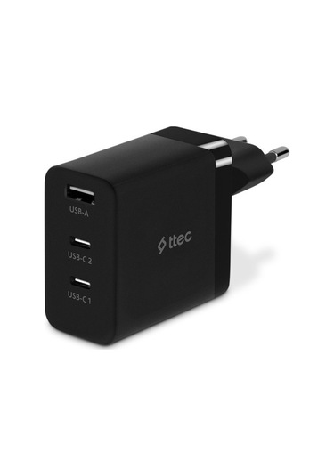 Ttec 2SCG03S Smartcharger Trio Gan 65W PD Usb-C + Usb-A Hızlı Şarj Aleti Siyah
