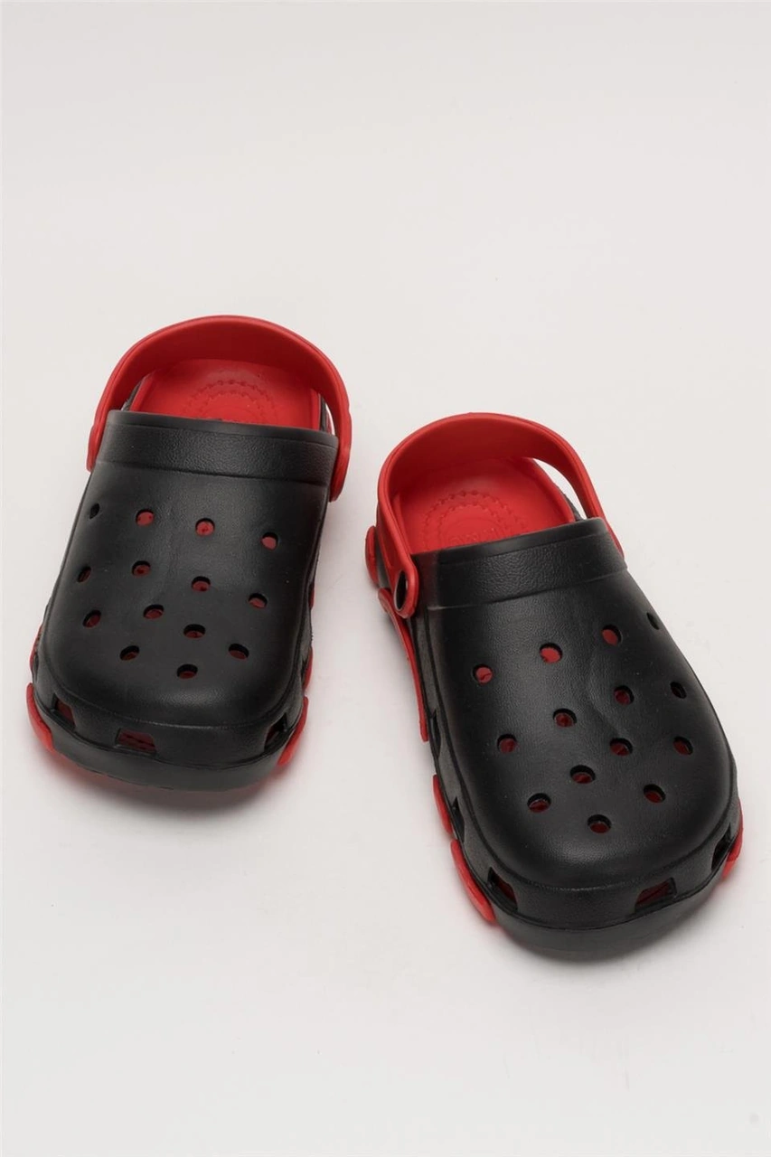 Unisex Çift Tabanlı Ortopedik Hemşire Doktor Aşçı Laboratuvar Deniz Havuz Terliği Sandalet Siyah - Kırmızı Siyah - Kırmızı