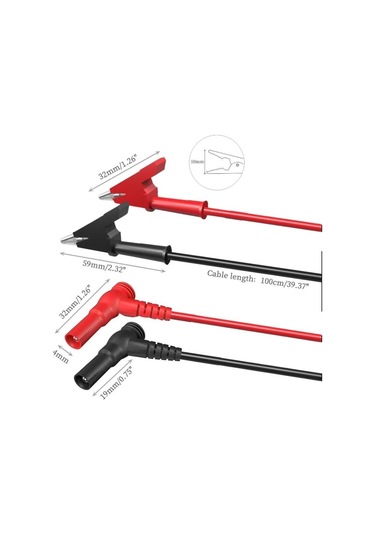 P1047 Multımetre Test Uçu Krokodil Kablo Kiti - Kırmızısiyah