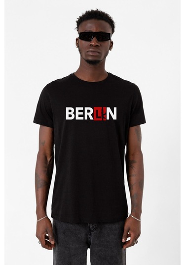 La Casa De Papel Berlin Ak Siyah Erkek Tshirt Çok Renkli