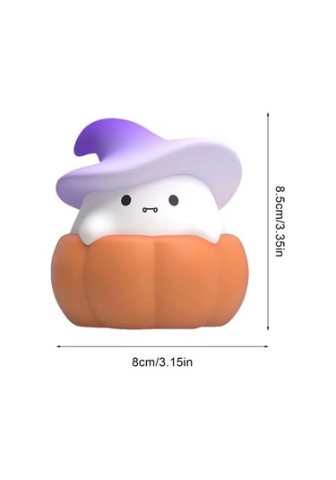 Szypzstore Led Balkabağı Hayalet Silikon Lamba Silikon Led Işık Gece Lambaları Usb Şarj Edilebilir Başucu Lambası Ofisler Yatak Odası A Iydgrb Beyaz