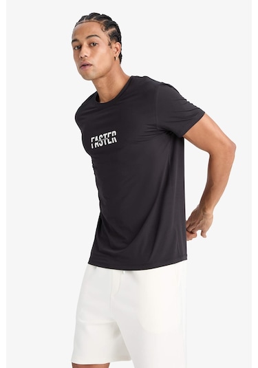 DeFactoFit Hızlı Kuruyan Slim Fit Dar Kesim Bisiklet Yaka Baskılı Sporcu Kısa Kollu Tişört F2762AX25SPBK81 DeFactoFit Hızlı Kuruyan Slim Fit Dar Kesim Bisiklet Yaka Baskılı Sporcu Kısa Kollu Tişört F2762AX25SPBK81