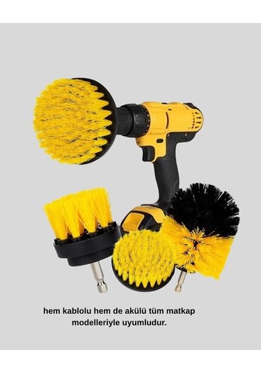 Bfs 3 Lü Matkap Ucu Fırça Seti Derinlemesine Temizlik, Tüm Yüzeylerle Uyumlu