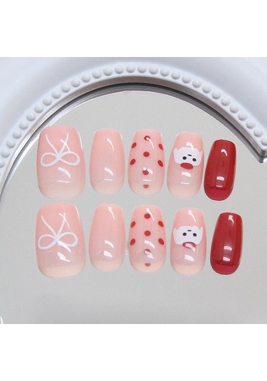 Takma Tırnaklar Pembe Takma Tırnaklar Rozet Tırnak Sanatı Çıkarılabilir Tırnaklar Fransız Yama Takma Tırnaklar