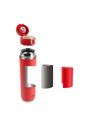 Karaca Etro Sızdırmaz Çelik Dijital Termos 480 Ml Kırmızı Kırmızı