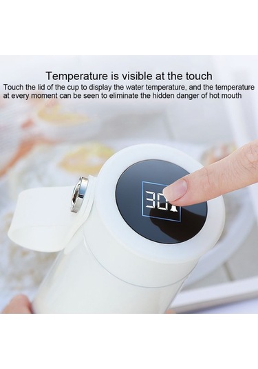 Fanjane Hatırlatıcı İçme Akıllı Termos Kupası White Pembe