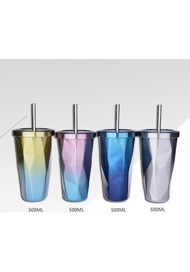 Dancemonkey Geeksen Paslanmaz Çelik Seyahat Termosu - 6 Saat Sıcak Tutar, 500ml, Mor&altın Renk Mor&altın