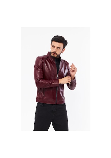 Derinss Der198 Hakiki Deri Erkek Bordo Mont 001