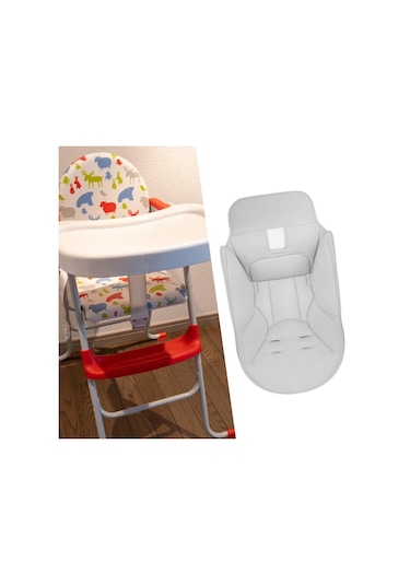 Suntek Bebek Yemek Sandalyesi Örtüsü Pu Deri Açık-gri