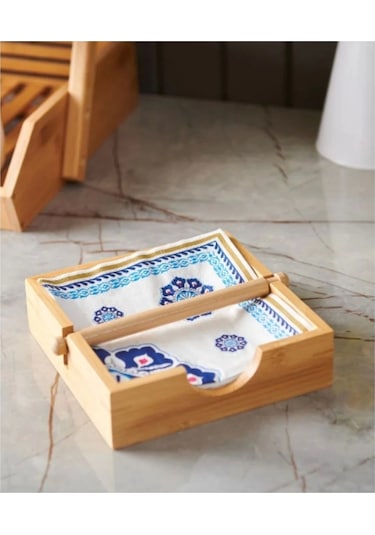 Mien Men735 Bambu Kare Peçetelik 18x18 Cm
