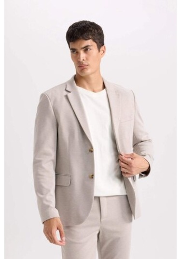 DeFacto Modern Fit Astarlı Düğmeli Blazer Ceket C5990AX24AUBG49 Bej