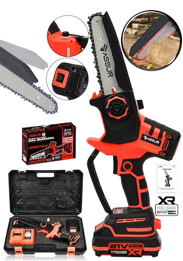 Assur Asr794 21v Çift Akülü Testere Kırmızı