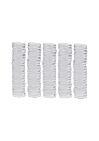 Suntek 100 Adet Temizle Yuvarlak Plastik Para Kapsüller