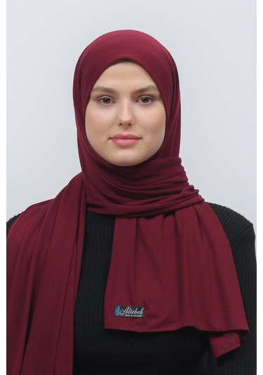 Altobeh Tesettür Kadın Düz Renk Penye Şal Hijab - Koyu Bordo