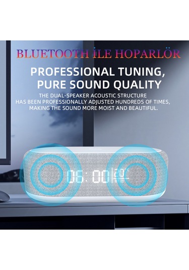 Çok Fonksiyonlu Masa Saati Çalar Saat Zaman Hızlı Şarj