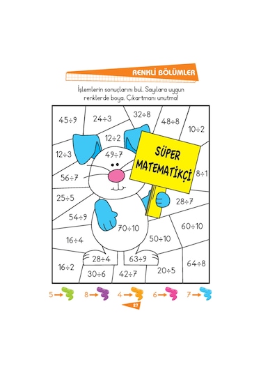 Çıkartmalı Bölme-İlk Okul Eğlenceli Matematik- Limonkids