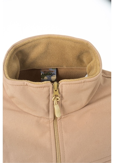 Karcamp 5 Cepli Cep Kapaklı Unisex Polar Mont Ceket Bej
