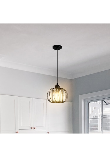 Ximistore9 Siyah Modern Cam Fener Avize, 12w Isınak Işık, Ayarlanabilir Tel, Koridor-balkon-giriş, Çelik-gerçek Cam, E27 Ampul Dahil Siyah