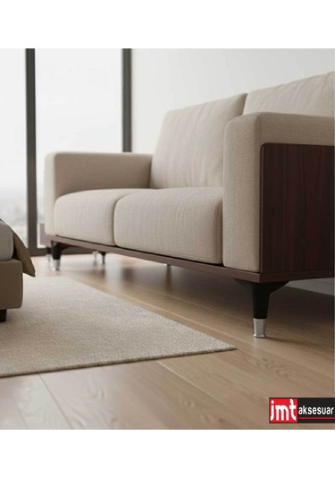 Puma 15 Cm 4 Adet Siyah -krom Mobilya Kanepe Tv Ünitesi Kosol Dolap Komidin Ayağı Siyah