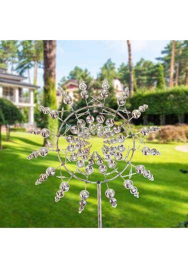 Yunboo Rüzgar Gücüyle Dönen Metal Bahçe Dekorasyonu - 31 Cm Çapında Parlak Rüzgar Gülü