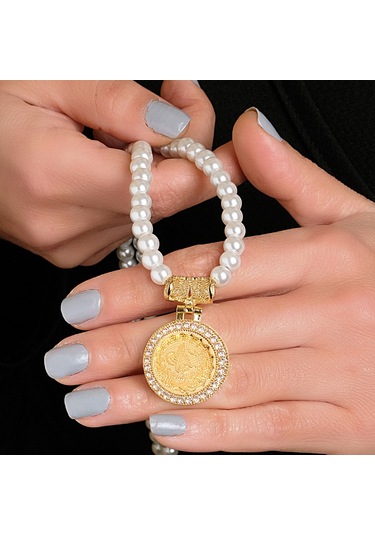 Tuğralı Incili Kolye