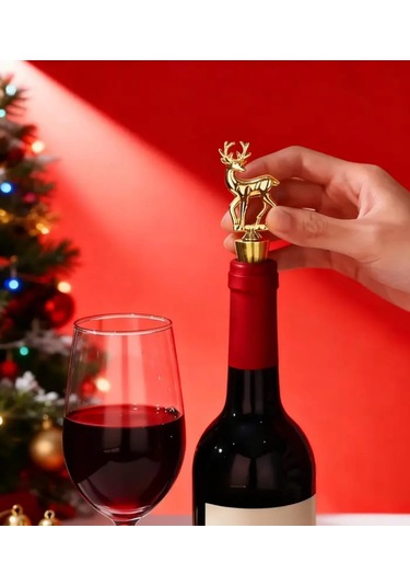 Atay Garage Zarif Altın Kaplama Geyik Şeklinde Şarap Tıpası