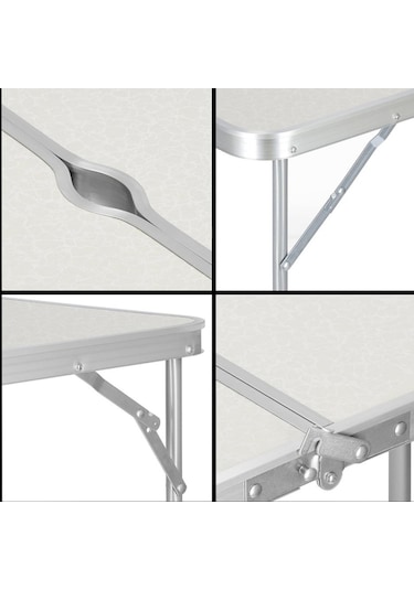 FUNKY CHAIRS Tabureli Katlanabilir Piknik Masası Seti - Gri