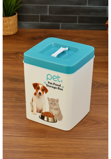 Evcil Hayvan Kedi Ve Köpek Mama Saklama Kabı- Mavi