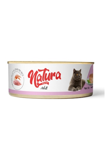 Natura Tavuklu ve Yengeçli Konserve Yetişkin Kedi Maması 70 G