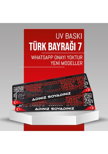 Türk Bayrağı 7 Plakalık, 2 Adet Premium Uv Baskı, Plakalıkhane