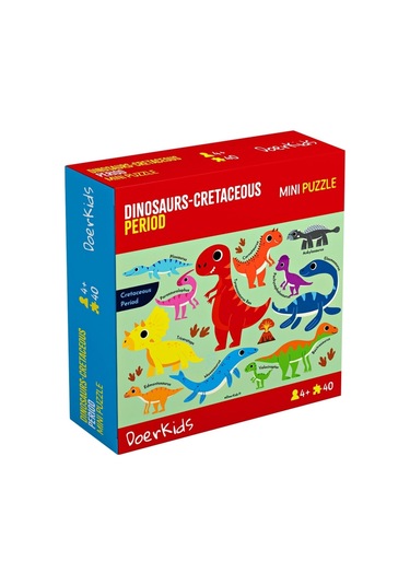 Doerkids Dinozorlar-Cretaceous Dönemi Mini Puzzle 40 Parça 4 Yaş