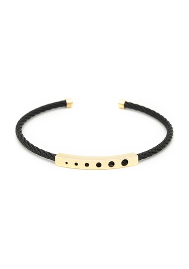 Örme Çelik Kelepçe Ve 14 Ayar Altın Erkek Bilekliği N11.7068 Sarı Altın